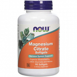 NOW Magnesium Citrate 400 мг (90 гел.капс.)