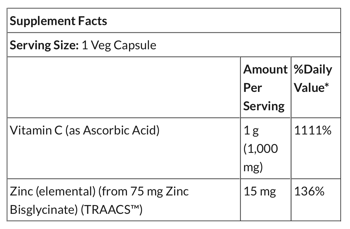 NOW Vitamin C-1000 Zinc Immune (90 капс.)