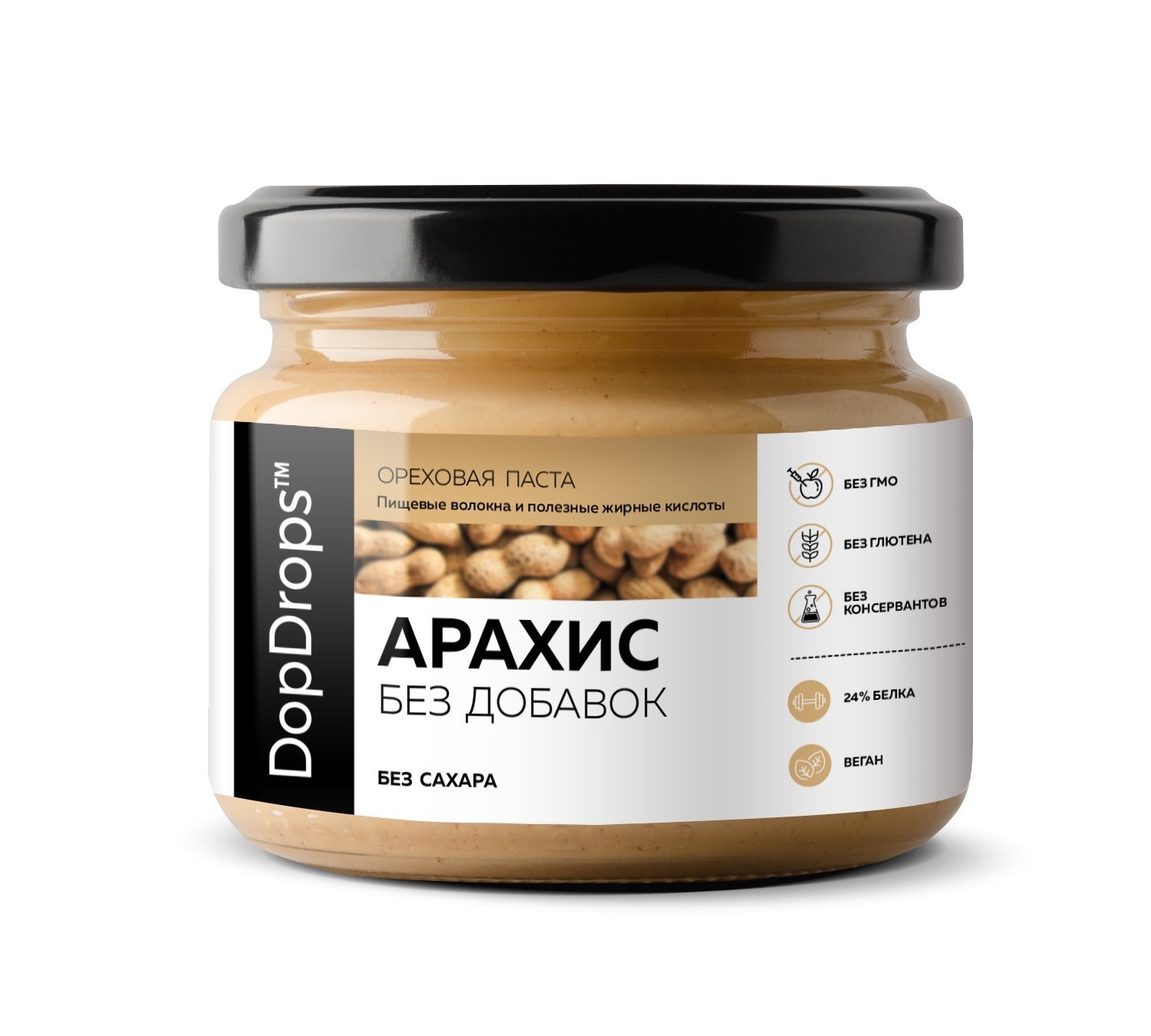 DopDrops Арахисовая паста без добавок (250 гр)