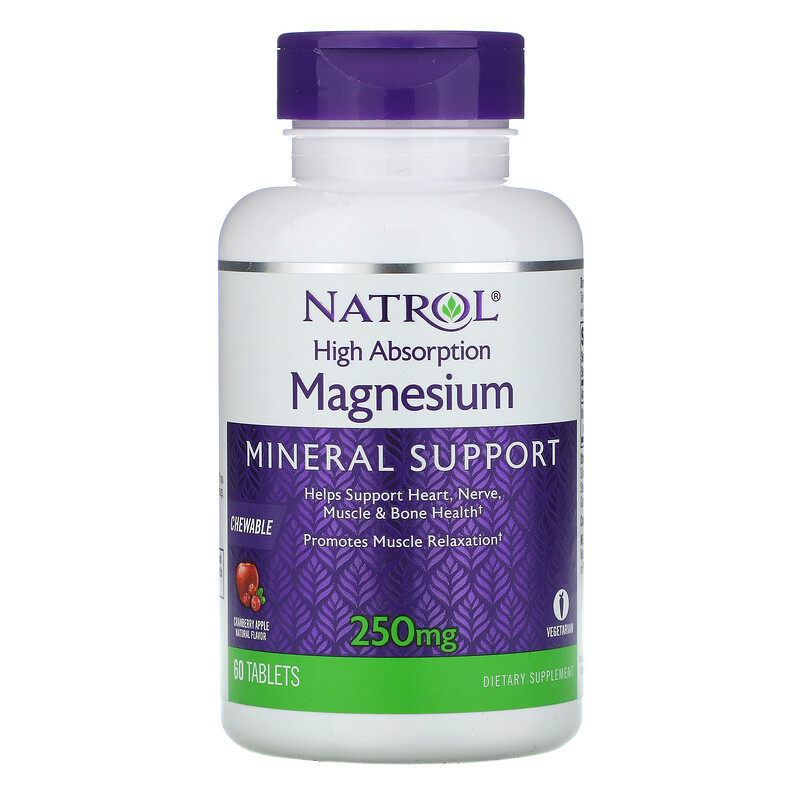 Natrol Magnesium 250mg (60 жев.табл.)