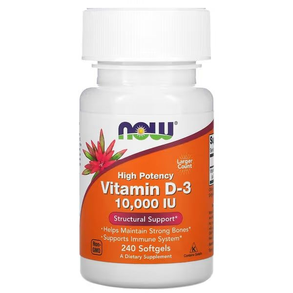 NOW Vitamin D-3 10000 IU (240 капс.)