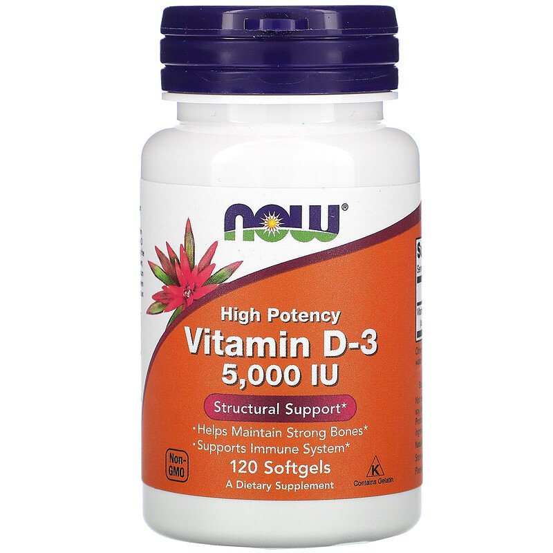 NOW Vitamin D-3 5000 IU (120 капс.)