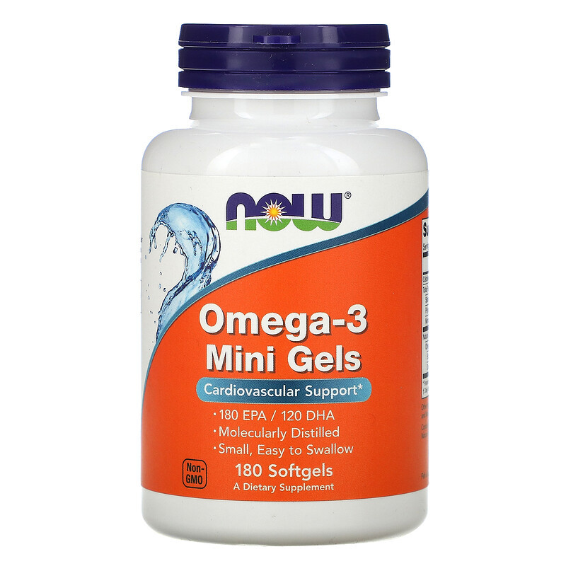 NOW Omega-3 Mini Gels (180 капс.)