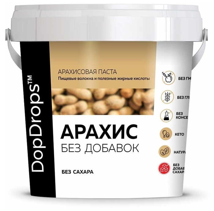 DopDrops Арахисовая паста без добавок (1000 гр)