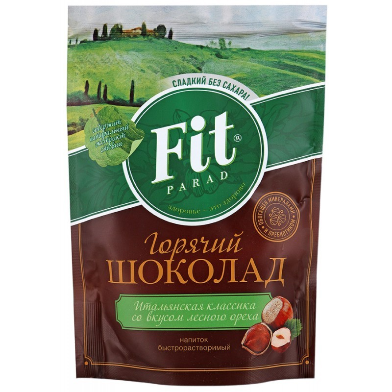 Низкокалорийный горячий шоколад с лесным орехом Fit Parad (200 гр)