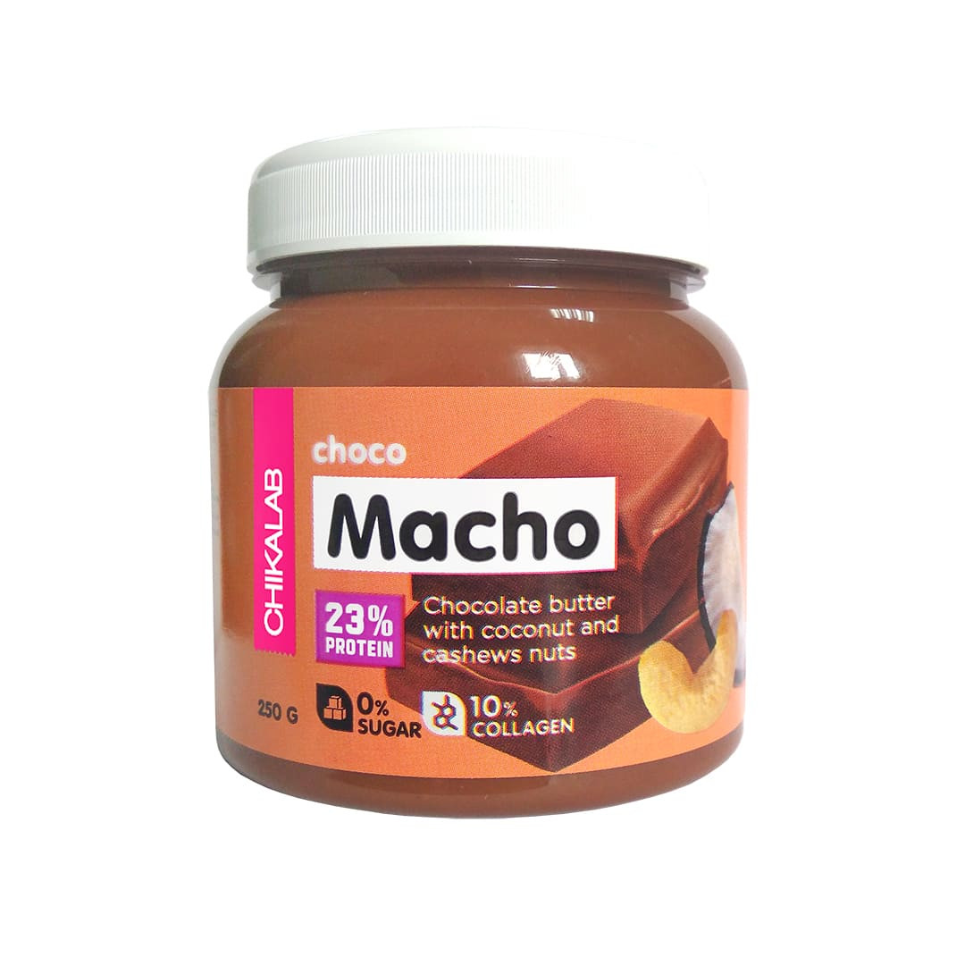 CHOCO MACHO Шоколадная паста с кокосом и кешью Chikalab (250 гр.)