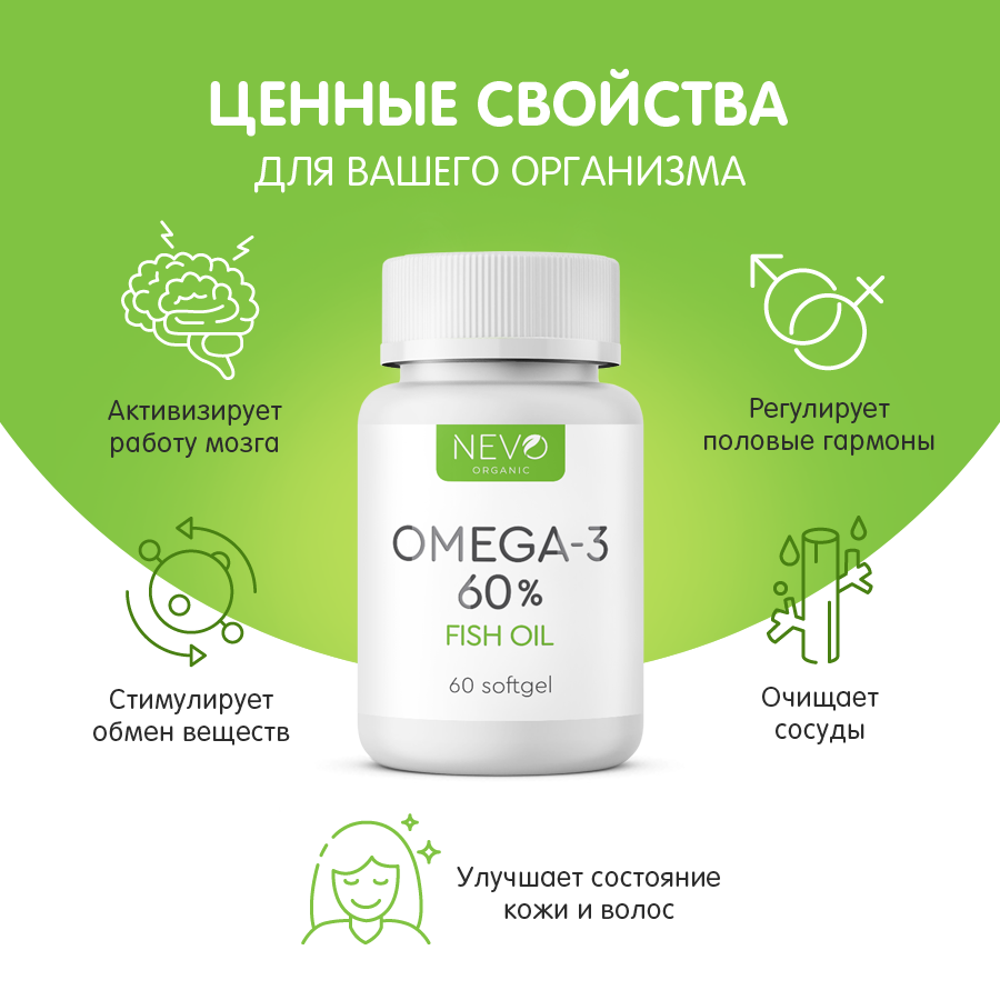 NEVO organic Omega-3 60% (60 капс.)
