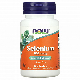 NOW Selenium 100 mcg (100 таб)