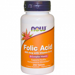 NOW Folic Acid 800mсg (250 табл.)