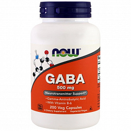 NOW GABA 500 mg + B6 (200 капс.)