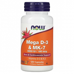 NOW Mega D-3 и MK-7 (120 капс.)