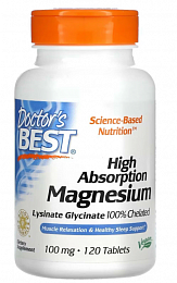 Doctor's Best Chelated Magnesium (120 табл.)