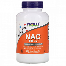 NOW NAC (N-ацетилцистеин)N-Acetyl L-Cysteine 600mg (250 капс.)