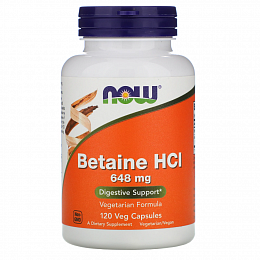NOW Betaine HCL (120 капс.)