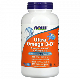 NOW Ultra Omega 3-D Fish Oil (180 капс.)