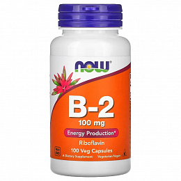NOW Vitamin B-2 100mg (100 капс.)