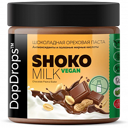 DopDrops Паста ореховая "Shoko Milk Vegan Peanut Butter" (500 гр.)
