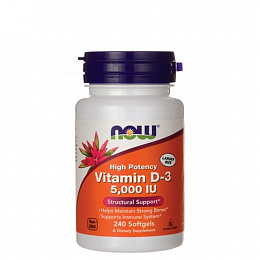 NOW Vitamin D-3 5000 IU (240 капс.)