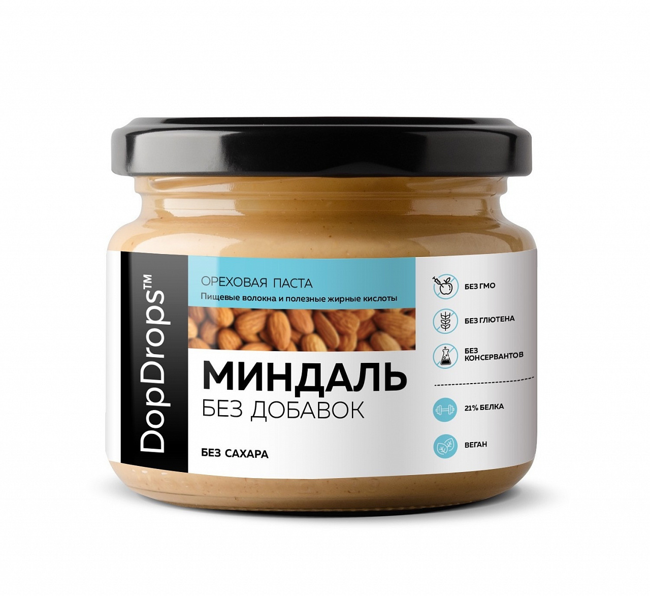 DopDrops Паста Миндальная без добавок (250 гр)