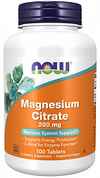 NOW Magnesium Citrate 200mg (100 табл.)