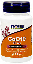 NOW CoQ-10 50mg + Vitamin E (50 капс.)