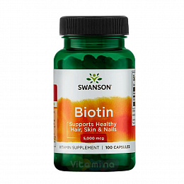 Swanson Biotin 5000 mcg (100 капс.)